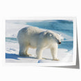 Polar bear wall art print showcasing a striking black and white design, featuring intricate details and textures, ideal for home decor and wildlife enthusiasts.