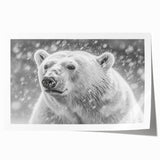 Polar bear wall art print showcasing a striking design with vibrant colors and intricate details, rolled and ready for display in a protective tube. Ideal for nature enthusiasts and modern decor.