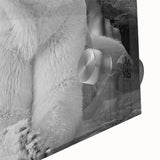 Close-up of a vibrant polar bear wall art design, showcasing intricate details and a glossy finish, perfect for contemporary home decor accents.