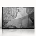 Framed acrylic wall art featuring a striking polar bear design in black, showcasing a modern aesthetic. Ideal for wildlife enthusiasts and contemporary decor.