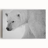 Stretched canvas artwork showcasing a striking polar bear design in a serene icy landscape, perfect for nature-themed decor. Ideal for wildlife enthusiasts and home decoration.