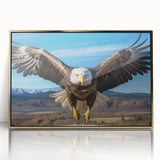 Framed wall art featuring a striking design of birds in flight, showcased in an elegant gold-acrylic frame, perfect for adding a touch of nature and sophistication to any decor.