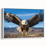Framed canvas wall art from the "Birds of Prey" collection showcasing detailed illustrations of various bird species in vibrant colors, displayed against a white background for a modern aesthetic. Ideal for nature enthusiasts and home decor.