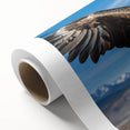 Rolled canvas showcasing a vibrant birds of prey design, featuring intricate details and rich colors, ideal for enhancing home decor and art collections.