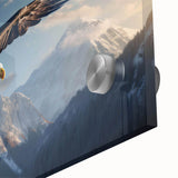 Close-up of a vibrant acrylic wall art piece showcasing a detailed design of birds in flight, perfect for modern home decor. The artwork features a blend of vivid colors and intricate patterns, enhancing any interior space with a touch of nature-inspired elegance.