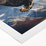 Colorful rolled canvas wall art featuring an artistic representation of birds, designed to evoke nature's beauty, packaged securely in a protective cardboard tube. Perfect for adding a vibrant touch to home decor.