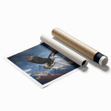 Colorful wall art print featuring a collection of bird designs in a stylized format, showcasing vibrant hues on a high-quality rolled canvas, perfect for home decor.