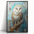 Framed wall art featuring a striking bird design, with vibrant colors and a sleek black frame, perfect for modern home decor and nature enthusiasts. This acrylic piece adds a contemporary touch to any living space, showcasing intricate details of the birds in a bold composition.
