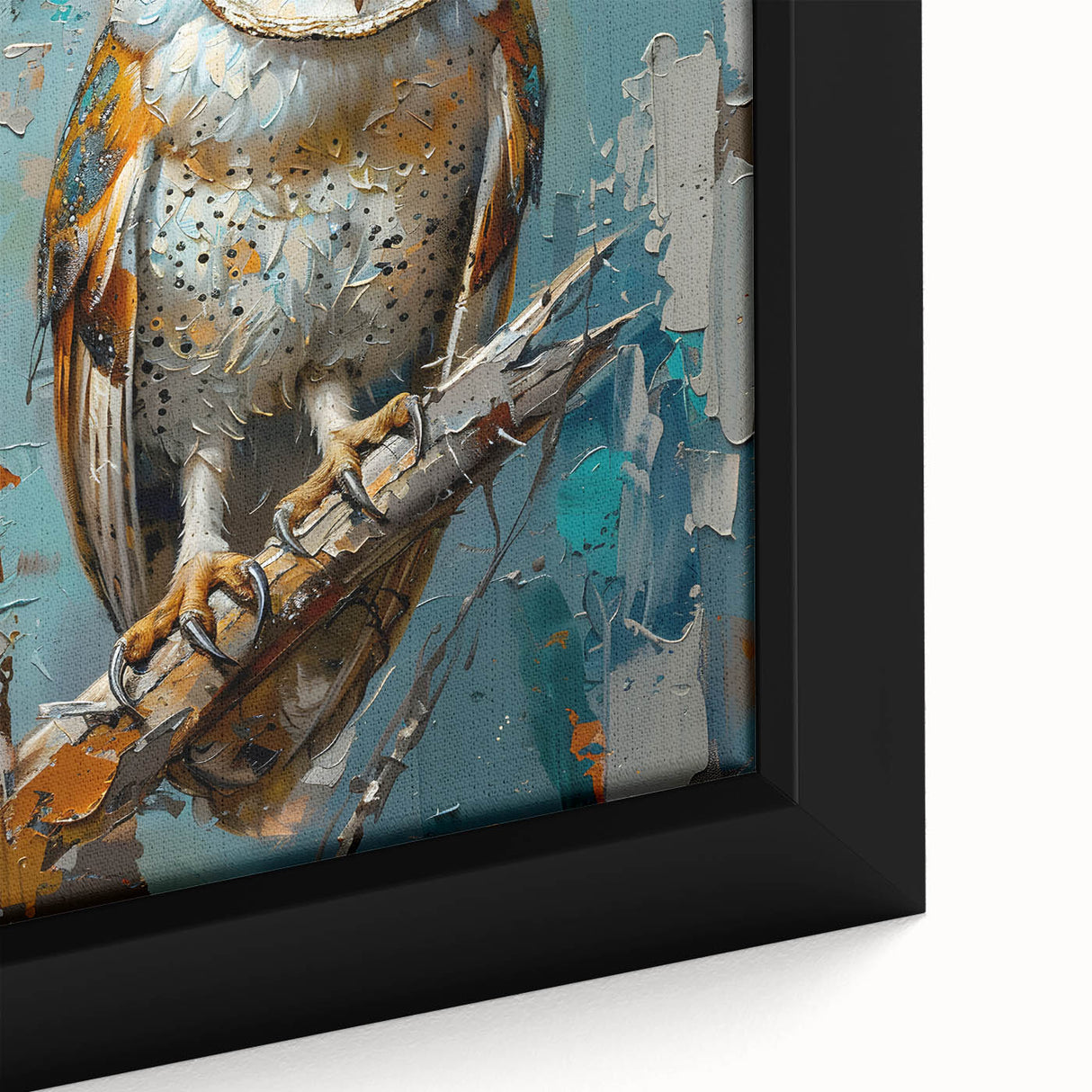 Framed canvas wall art depicting a vibrant bird design, showcasing intricate details and vivid colors, ideal for enhancing modern living spaces. Perfect for bird lovers and art enthusiasts.
