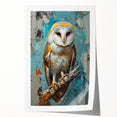 Rolled wall art print showcasing vibrant bird designs with intricate details, ideal for home decor. Encased in a protective cardboard tube for safe shipping.