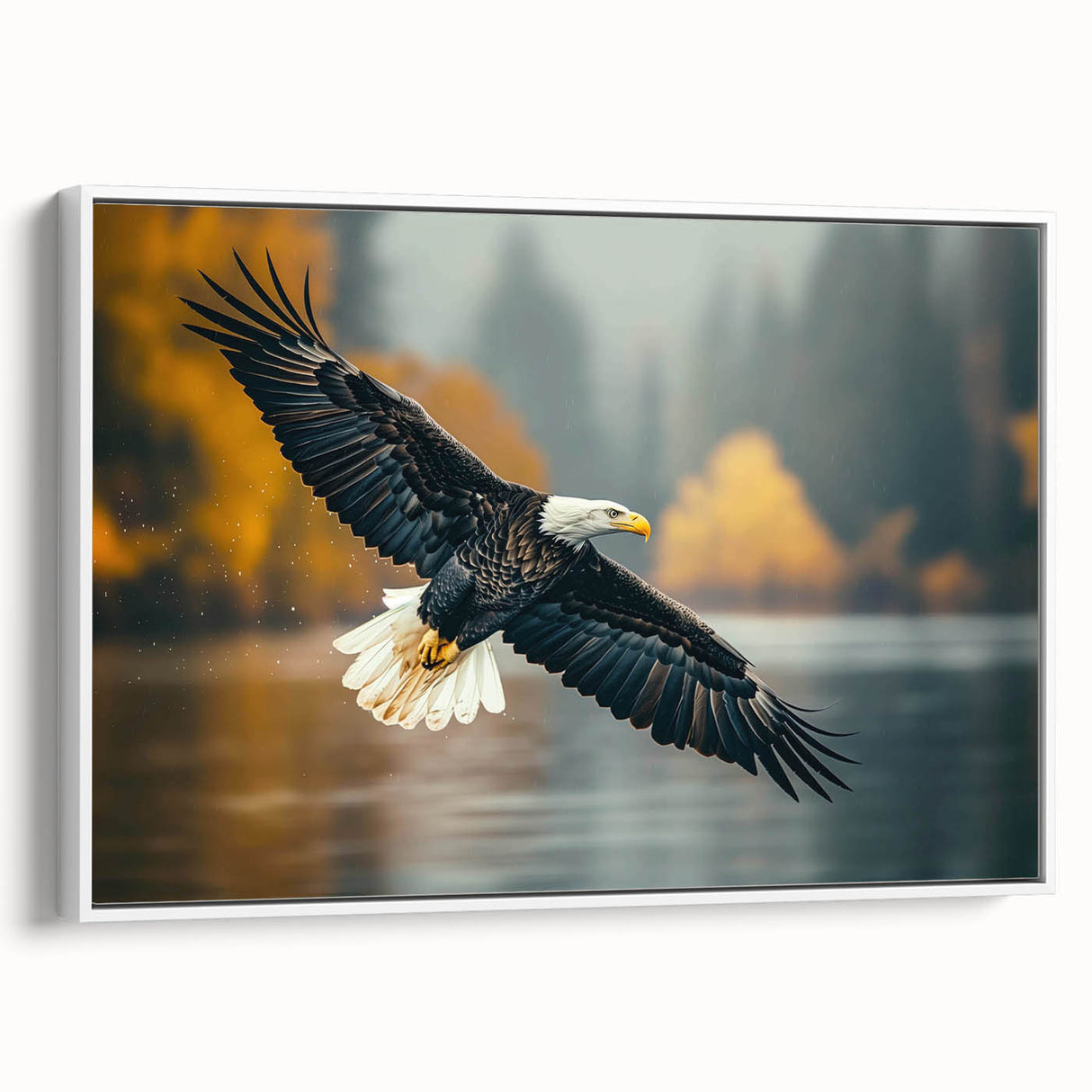 Framed canvas wall art from the Birds of Pray collection, showcasing vibrant bird illustrations in a modern design, set against a sleek white frame, perfect for enhancing home decor.
