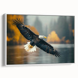 Framed canvas wall art from the Birds of Pray collection, showcasing vibrant bird illustrations in a modern design, set against a sleek white frame, perfect for enhancing home decor.