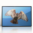 Framed wall art featuring a striking black acrylic design of birds, showcasing intricate details and vibrant colors, perfect for modern home decor.