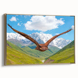 Framed canvas wall art from the Birds of Pray collection, showcasing vibrant bird illustrations in gold tones, perfect for modern home decor and art enthusiasts.