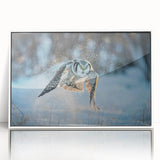 Framed wall art featuring a vibrant design of birds, showcasing intricate details and a white frame, perfect for enhancing home decor with a touch of nature.