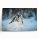 Colorful stretched canvas wall art featuring a vibrant "Birds of Pray" design, showcasing a mix of abstract birds in flight against a textured background, ideal for home decor.