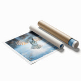 Vibrant rolled print showcasing a striking birds of prey design, featuring intricate details and rich colors, ideal for home decor and art enthusiasts.