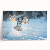 Stretched canvas wall art featuring vibrant birds in flight against a soft pastel background, ideal for adding color and nature-inspired decor to any room.