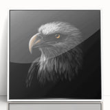 Framed wall art featuring a vibrant birds of prey design, showcasing intricate details and bold colors, ideal for enhancing modern home decor.