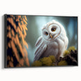 Framed canvas wall art featuring a striking birds of prey design, showcasing intricate details and vibrant colors, set against a sleek black frame for a modern aesthetic.