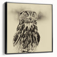 Framed canvas wall art featuring a contemporary birds of prey design in vibrant colors, showcasing a black frame and side view, perfect for home decor.