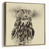 Framed wall art featuring a striking design of birds of prey, showcased on a gold background. The canvas adds elegance and nature-inspired decor to any space.