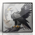 Framed acrylic wall art showcasing a striking design of various birds, including vibrant colors and intricate details, perfect for home decor. The piece is presented in a sleek black frame, enhancing its modern aesthetic and making it an ideal addition to any living space or office.