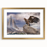Stylish wall art featuring a gold-framed print of birds in flight, showcasing intricate details and a modern design, perfect for adding elegance to any room.