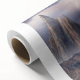 Colorful rolled canvas artwork showcasing a vibrant birds of prey design, ideal for home decor, emphasizing intricate details and textures, packaged securely in a cardboard tube.