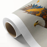 Colorful rolled canvas art print showcasing a vibrant birds of prey design, featuring rich details and textures, ideal for home decor or wildlife enthusiasts.