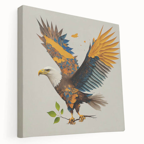 Stretched canvas wall art featuring a vibrant collection of birds, showcasing intricate designs and colors, perfect for enhancing home decor and artistic spaces.