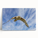 Stretched canvas wall art featuring a vibrant collection of colorful birds in a nature-inspired design, leaning against a neutral backdrop for a modern aesthetic.