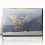 Framed acrylic wall art featuring a striking design of birds in flight, set in a stylish gold frame, perfect for enhancing modern decor with a touch of elegance.