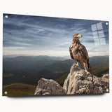 Eagle on Mountain Peak - Majestic Birds of Prey Wall Art Landscape