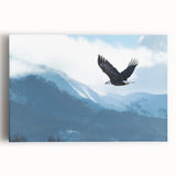 Stretched canvas wall art showcasing a vibrant birds of prey design, featuring detailed illustrations of various raptors in dynamic poses against a bold background. Perfect for nature enthusiasts and wildlife decor.