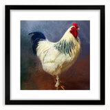 Framed wall art featuring a black mat and an elegant chicken design, perfect for enhancing home decor with a touch of nature-inspired charm.
