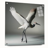 Elegant wall art featuring a crane design on acrylic glass, showcasing vibrant colors and intricate details. Ideal for modern home decor and artistic spaces.