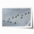 Elegant rolled print of a crane design, showcasing vibrant colors and intricate details, perfect for home decor. Ideal for nature-themed interior spaces.