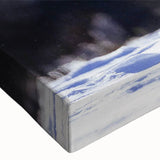 Close-up of a vibrant crane design on stretched canvas wall art, showcasing intricate details and rich colors, perfect for modern home decor.