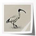 Elegant wall art print showcasing a beautiful crane design in soft pastel colors, perfect for modern home decor. Ideal for adding a serene touch to living spaces.