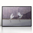 Framed wall art featuring a striking black crane design, elegantly displayed with an acrylic front, perfect for modern home decor. Ideal for bird lovers and art enthusiasts.