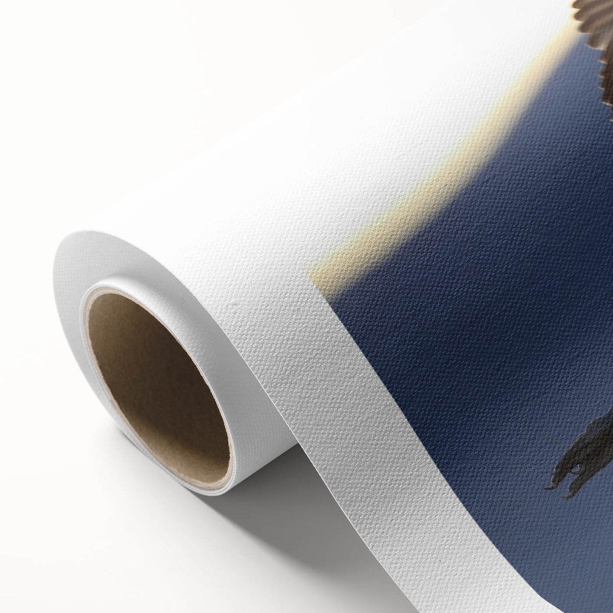 Rolled canvas artwork showcasing an elegant crane design, perfect for home decor. The vibrant colors and intricate details add a sophisticated touch to any room. Ideal for bird and nature enthusiasts.