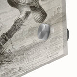 Close-up of a vibrant wall art piece showcasing a delicate crane design, rendered in acrylic glass, featuring intricate details and elegant colors that enhance any decor setting. Perfect for nature and bird art enthusiasts, this collection adds sophistication to your space.