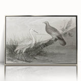Framed wall art featuring a graceful crane design in a silver acrylic finish, showcasing elegant colors and modern aesthetics, perfect for home decor.