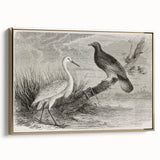 Elegant framed wall art featuring a crane design in gold tones, showcasing a sophisticated side view that enhances any decor with its modern aesthetic. Perfect for adding a touch of luxury to interior spaces.