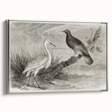 Framed wall art featuring a silver crane design on canvas, showcasing intricate details and vibrant colors, ideal for modern home decor and accent walls.