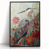 Framed wall art featuring an elegant crane design in black acrylic, showcasing intricate details and a modern aesthetic perfect for home decor.