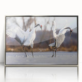 Framed wall art collection featuring a stunning crane design in silver acrylic, elegantly displayed from a front view, perfect for modern home décor.