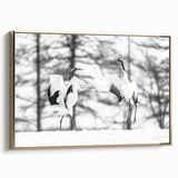 Elegant framed wall art featuring a crane design in gold hues, showcasing a modern aesthetic suitable for home decor. The side view highlights its intricate detail and premium framing, perfect for enhancing interior spaces.