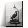 Framed wall art featuring a striking black crow and raven design, showcasing intricate details and vibrant colors on acrylic, ideal for modern decor.